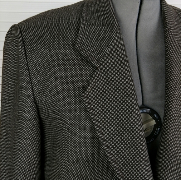 Gian Marco Venturi men brown wool blazer birdseye print ~39R - Picture 5 of 11